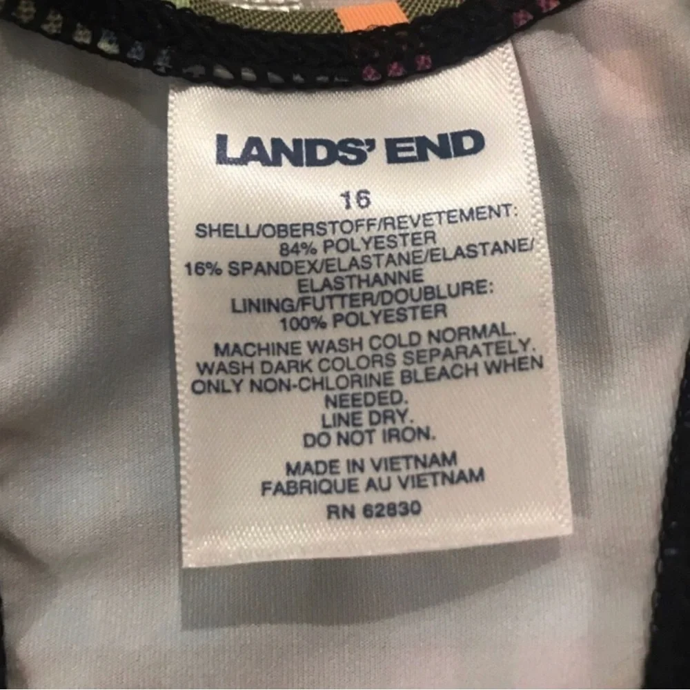 Lands End Girls Swim Top NWOT Size 16